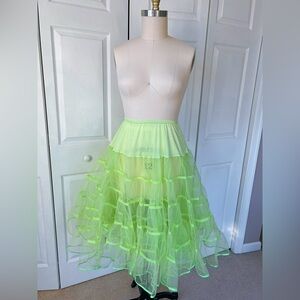 Malco Modes Tea Length Melonie 591 Crinoline Petticoat in Apple Green